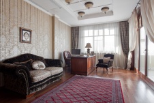 Фото интерьера кабинета многоуровневой квартиры, пентхауса в восточном стиле
