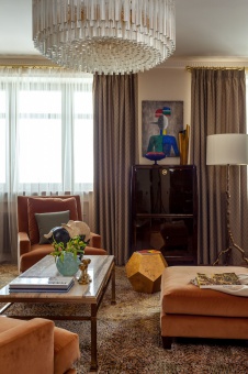 Фото интерьера гостиной квартиры в стиле ар-деко