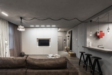Фото интерьера гостиной небольшой квартиры в стиле минимализм