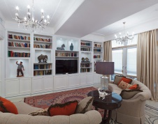 Фото интерьера гостиной квартиры в стиле неоклассика