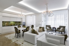 Фото интерьера гостиной квартиры в стиле неоклассика