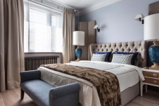 Фото интерьера спальни квартиры в стиле фьюжн