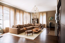 Фото интерьера гостиной кинотеатра дома в современном стиле