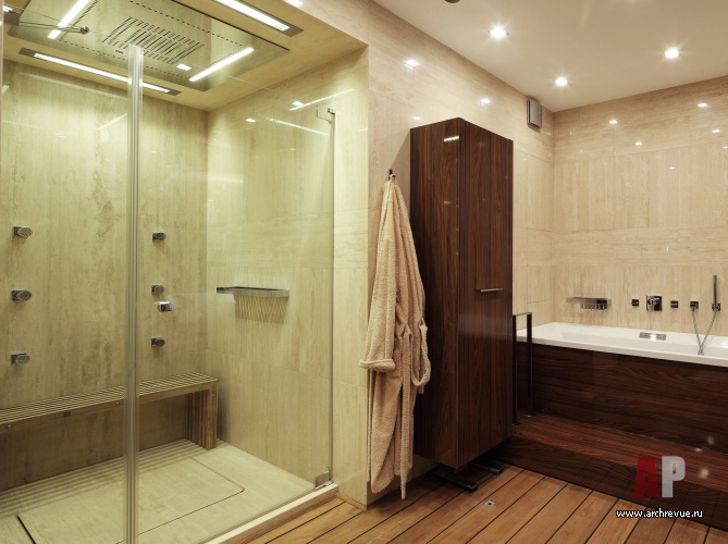 Фото интерьера ванной квартиры в стиле минимализм