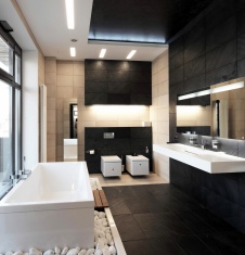Фото интерьера ванной дома в стиле минимализм