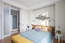 Фото интерьера спальни квартиры в стиле фьюжн