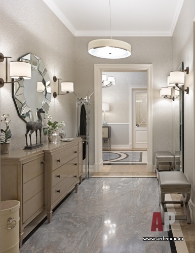 Фото интерьера входной зоны квартиры в стиле неоклассика