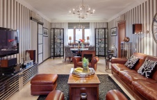 Фото интерьера гостиной квартиры в стиле фьюжн