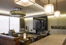 Фото интерьера гостиной квартиры в эко стиле