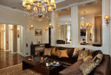 Фото интерьера гостиной квартиры в стиле неоклассика