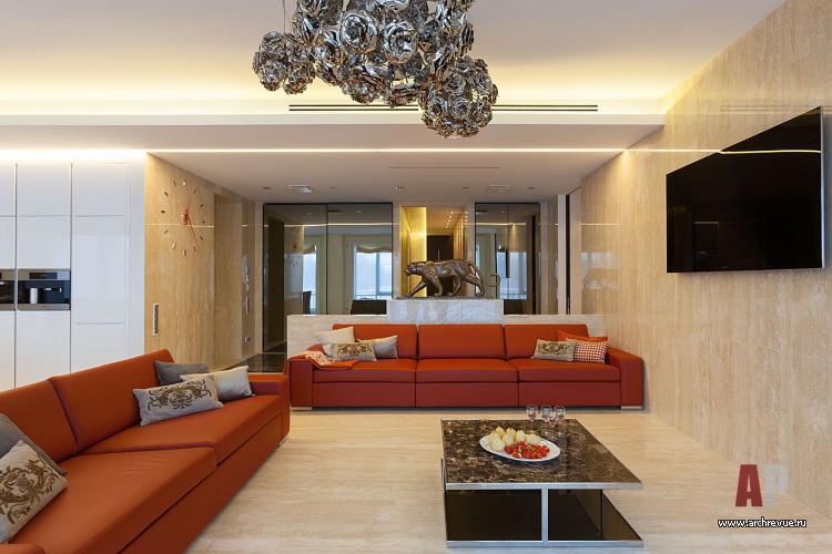 Фото интерьера зоны отдыха квартиры в современном стиле