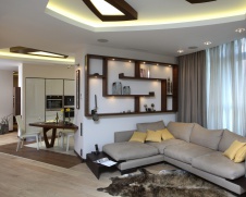 Фото интерьера гостиной квартиры в эко стиле