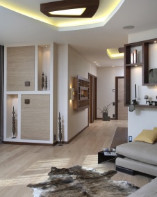 Фото интерьера гостиной квартиры в эко стиле