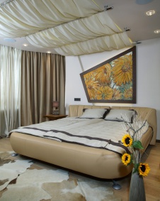 Фото интерьера спальни квартиры в эко стиле