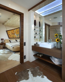 Фото интерьера санузла квартиры в эко стиле