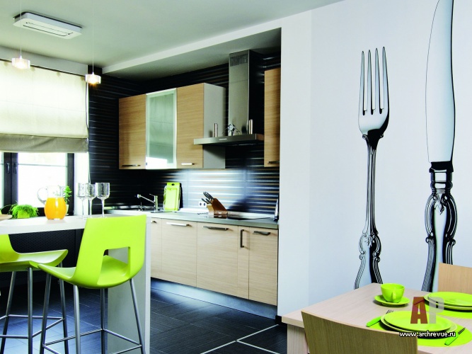 Фото интерьера кухни квартиры в современном стиле