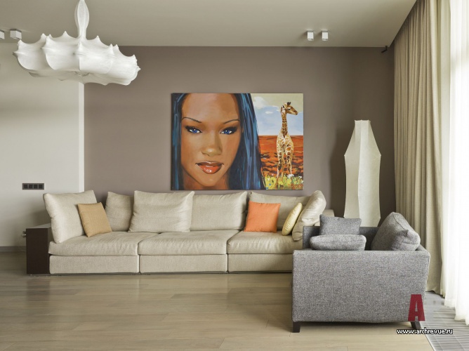 Фото интерьера гостиной квартиры в современном стиле