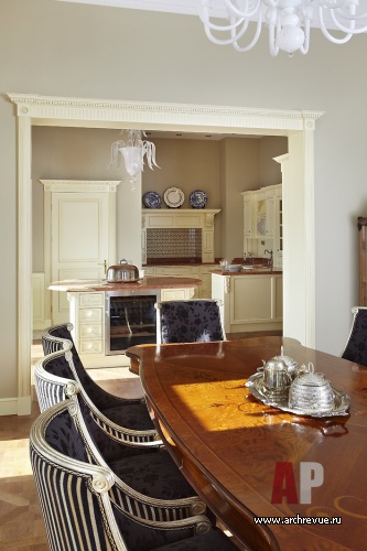 Фото интерьера кухни пентхауса в классике 