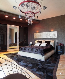 Фото интерьера спальни пентхауса в современном стиле
