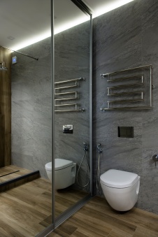 Фото интерьера гостевого санузла квартиры в эко стиле