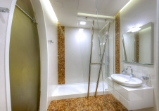 Фото интерьера ванной комнаты пентхауса в стиле авангард
