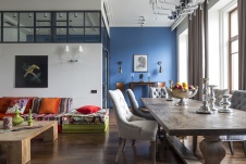 Фото интерьера гостиной квартиры в стиле фьюжн