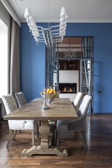 Фото интерьера столовой квартиры в стиле фьюжн