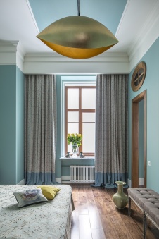 Фото интерьера спальни квартиры в стиле фьюжн