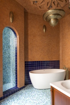 Фото интерьера ванной квартиры в стиле фьюжн