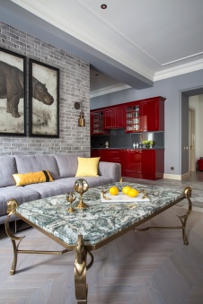 Фото интерьера гостиной небольшой квартиры в стиле фьюжн