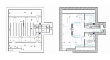 План мансарды 3-х этажного таунхауса до и после перепланировки.