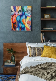 Фото интерьера спальни квартиры в стиле фьюжн