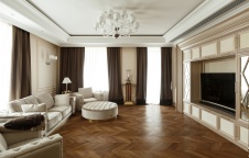 Фото интерьера гостиной квартиры в стиле неоклассика