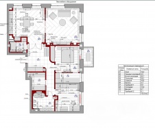 Планировка квартиры 140 кв. м с элементами неоклассики и ар-деко.