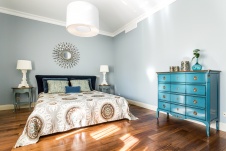 Фото интерьера спальни квартиры в стиле фьюжн