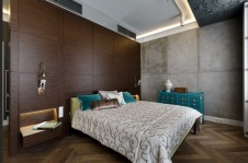 Фото интерьера спальни квартиры в стиле фьюжн