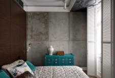 Фото интерьера спальни квартиры в стиле фьюжн