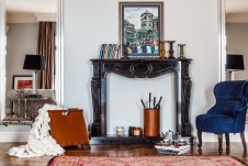 Фото интерьера каминной квартиры в стиле фьюжн