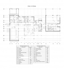 План первого этажа с антресольным уровнем семейного дома в современном стиле.
