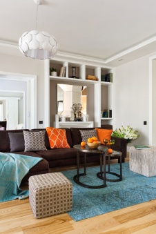 Фото интерьера гостиной квартиры в стиле фьюжн