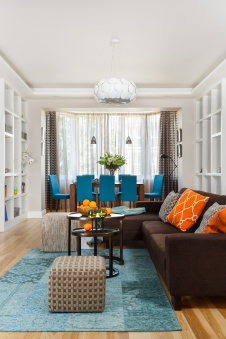 Фото интерьера гостиной квартиры в стиле фьюжн