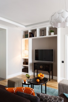 Фото интерьера гостиной квартиры в стиле фьюжн