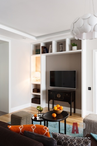 Фото интерьера гостиной квартиры в стиле фьюжн