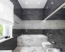 Фото интерьера ванной комнаты квартиры в стиле минимализм