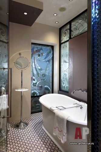 Фото интерьера ванной комнаты квартиры в стиле ар-деко