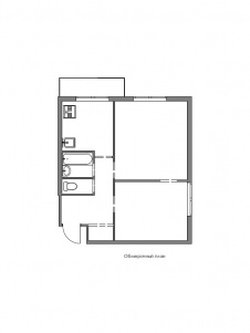 Планировка типовой малогабаритной квартиры 38 кв. м.