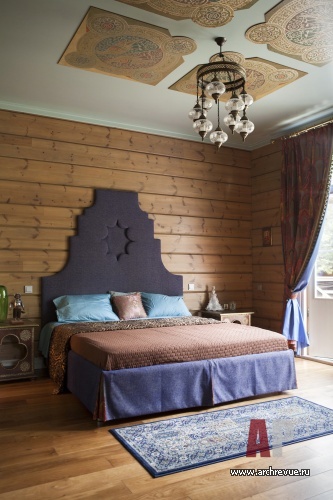 Фото интерьера спальни дома в стиле кантри