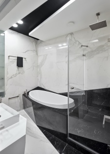 Фото интерьера ванной квартиры в стиле минимализм