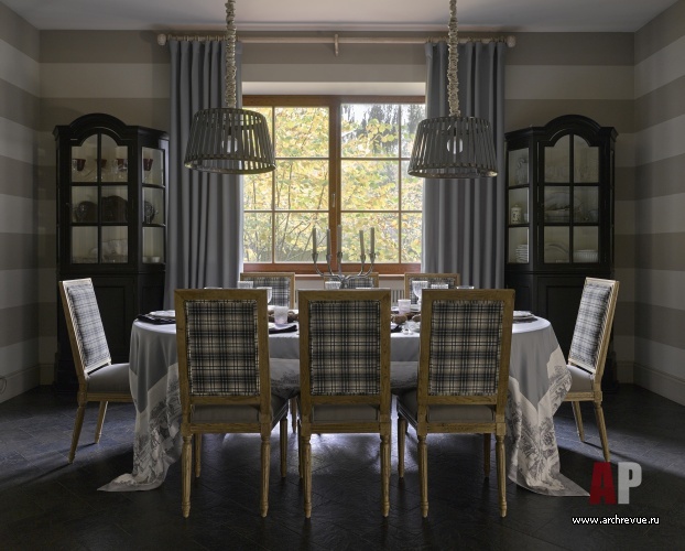 Фото интерьера столовой дома в стиле фьюжн