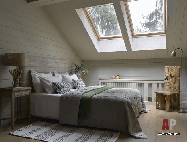 Фото интерьера спальни дома в стиле фьюжн